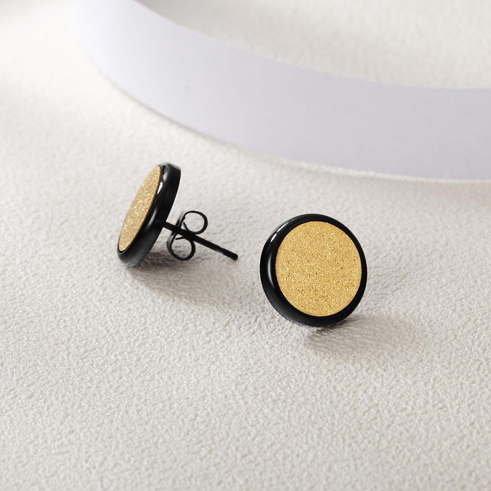 Men's Round Disk Stud Earrings