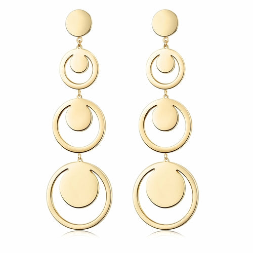 Vintage Tandem 3-Tier Circle drop Earrings