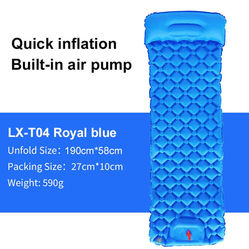 Inflatable Camping Mat with Pump and Headrest