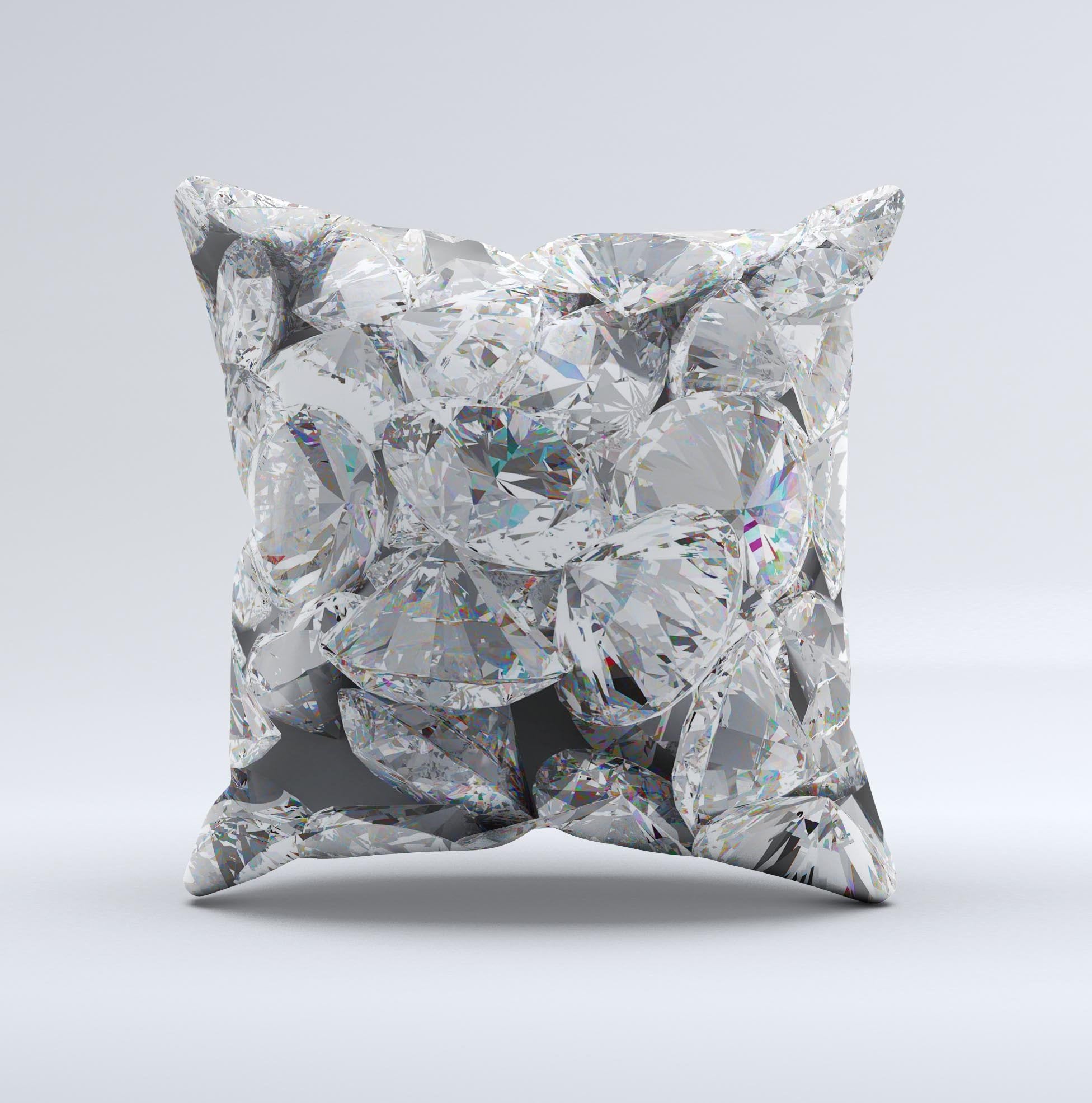 Scattered Diamonds ink-Fuzed Decorative Throw Pillow