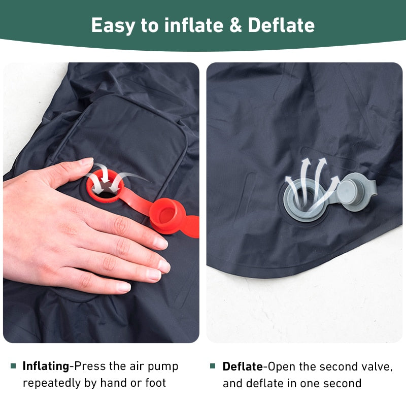 Inflatable Camping Mat with Pump and Headrest