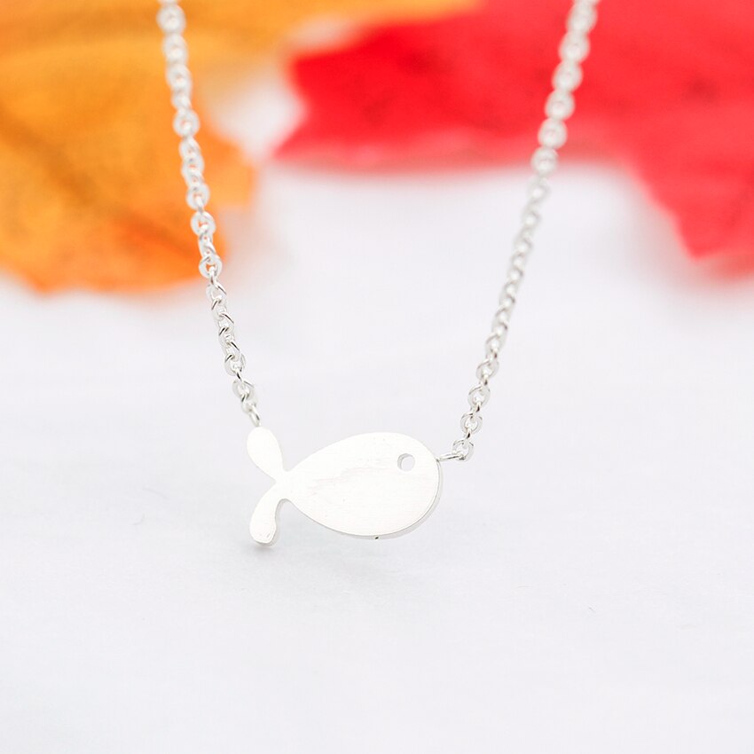 Simple Lucky Fish Pendant Necklace For Women Cute