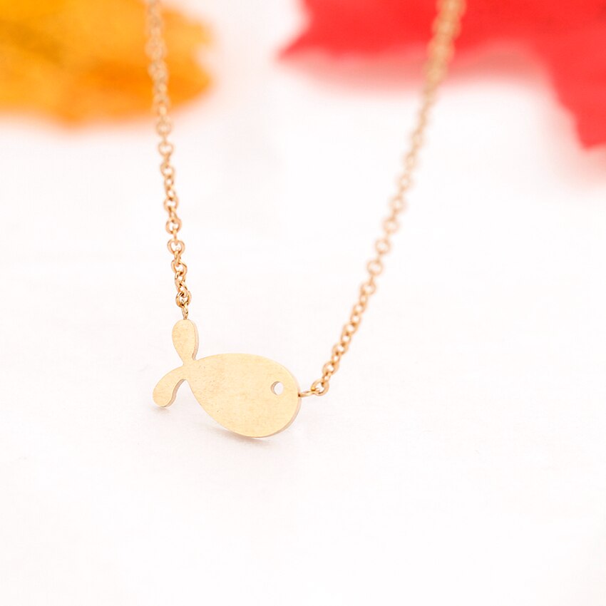 Simple Lucky Fish Pendant Necklace For Women Cute