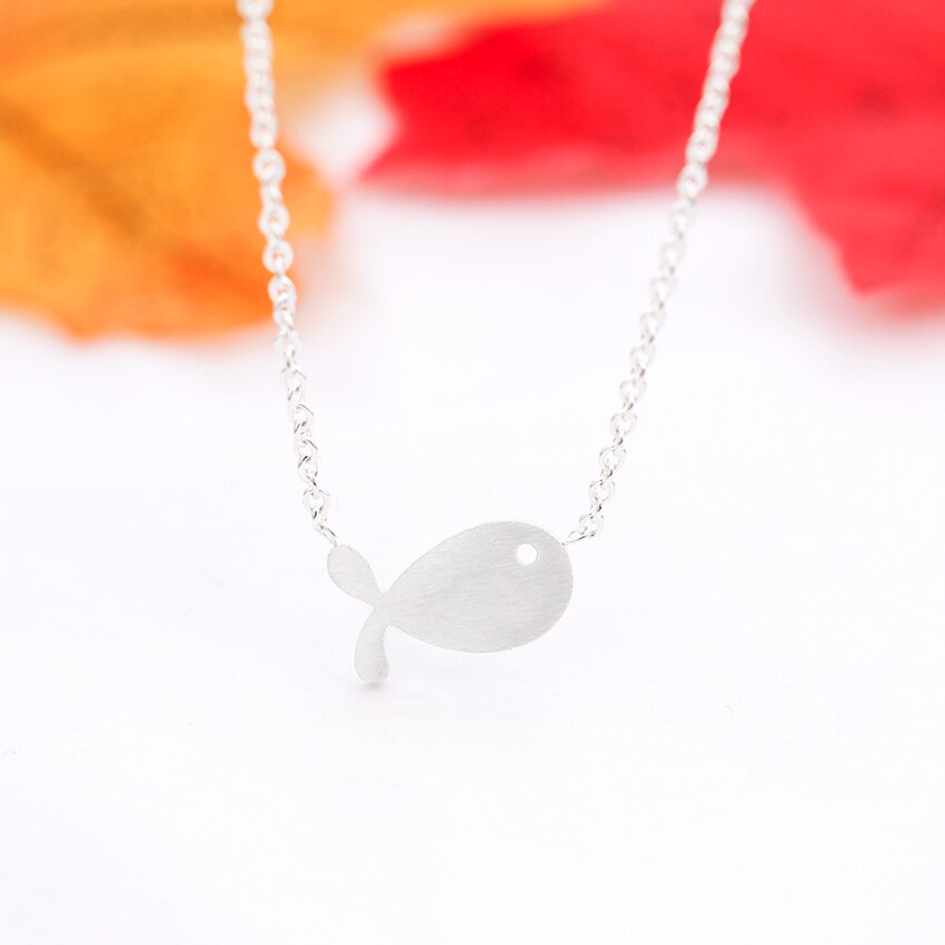 Simple Lucky Fish Pendant Necklace For Women Cute