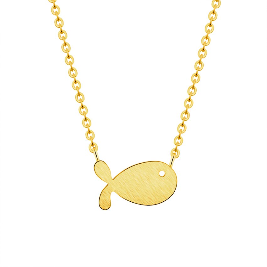 Simple Lucky Fish Pendant Necklace For Women Cute