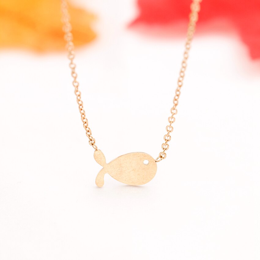 Simple Lucky Fish Pendant Necklace For Women Cute