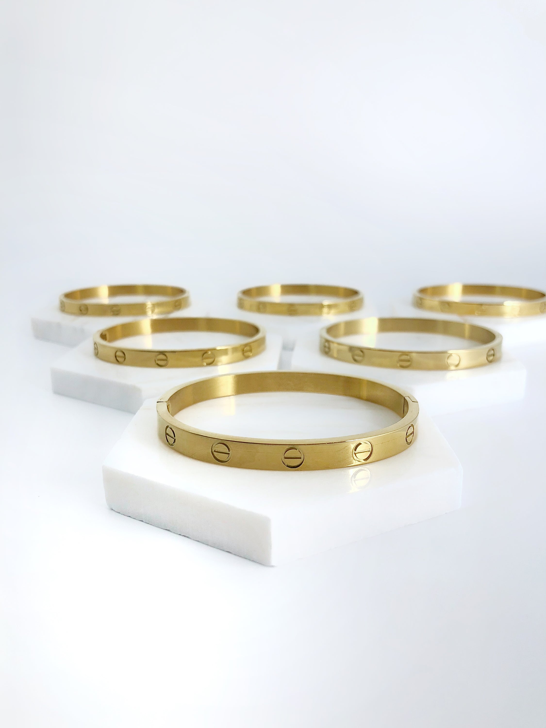 Love Bracelet, Love Bangle, 6 mm Gold Luxury Modern -Love Screw