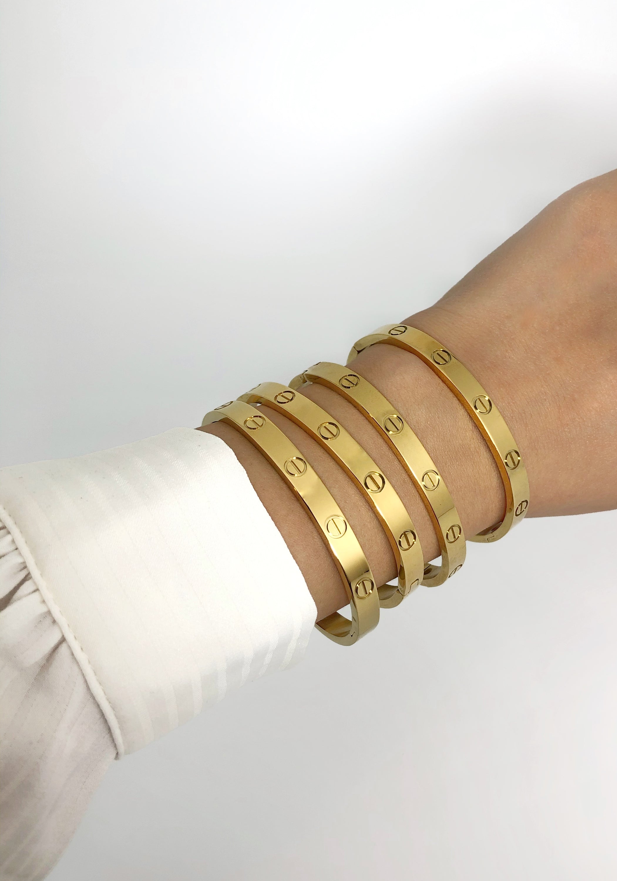 Love Bracelet, Love Bangle, 6 mm Gold Luxury Modern -Love Screw