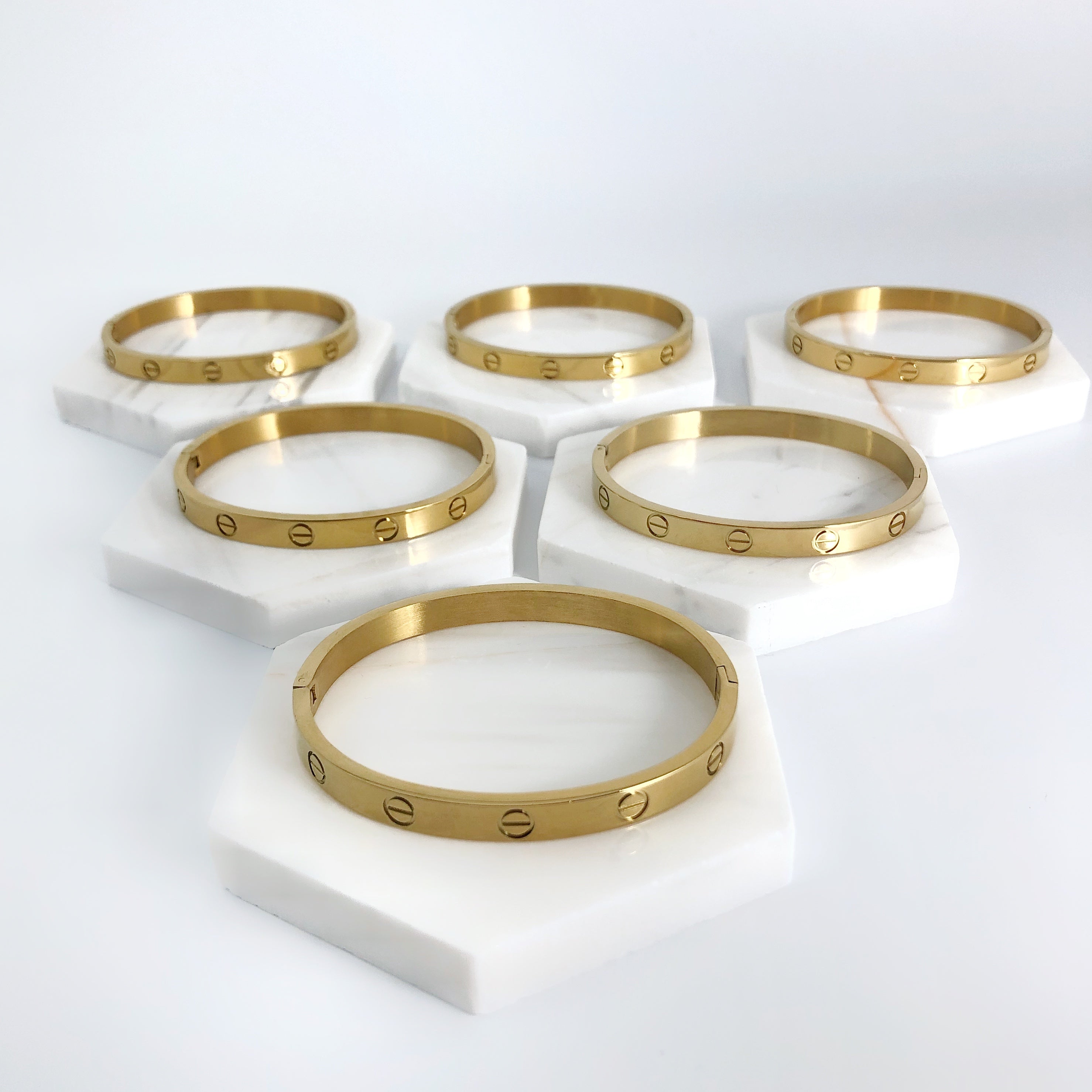 Love Bracelet, Love Bangle, 6 mm Gold Luxury Modern -Love Screw