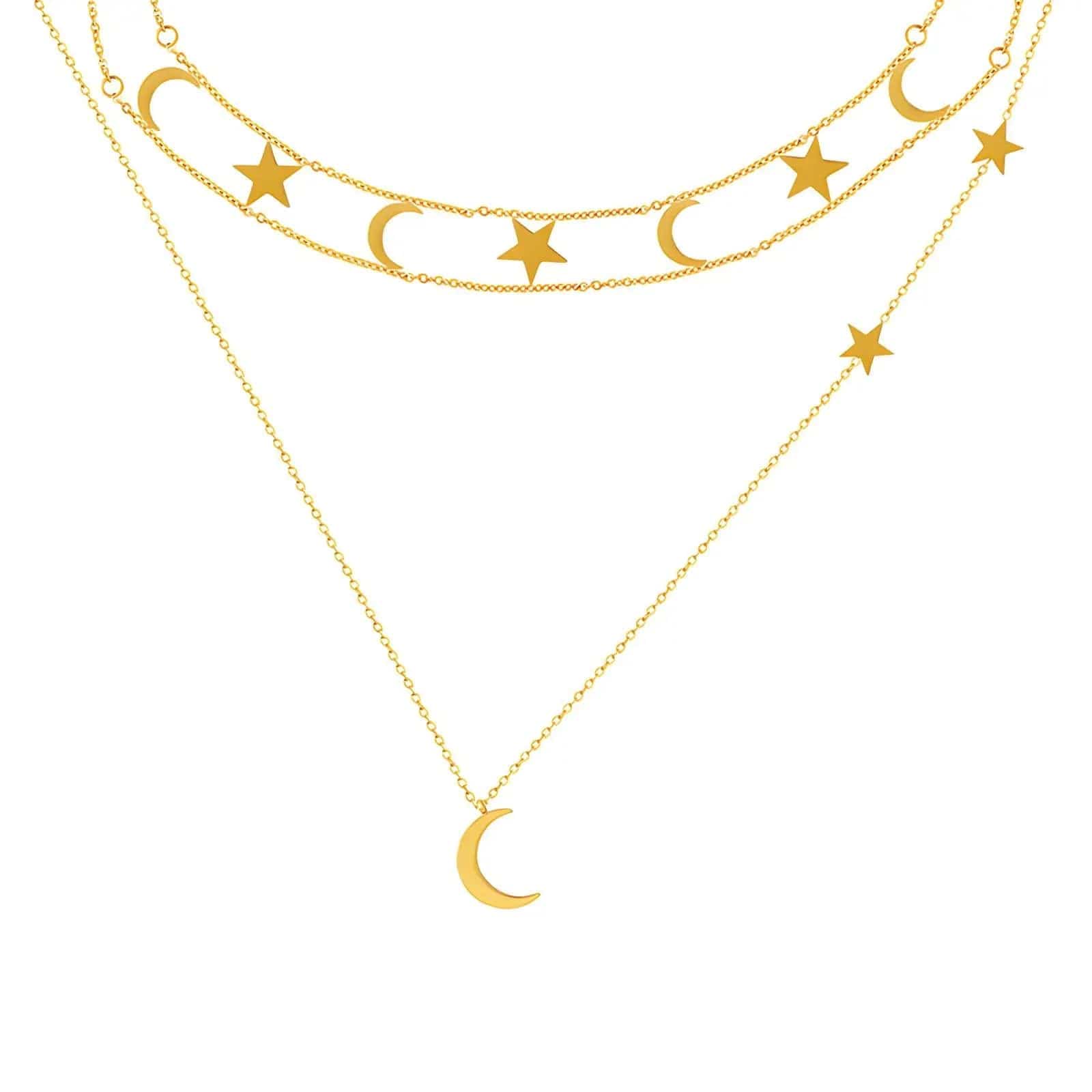 Stars On Me Layered 18K Gold Plated Women's Necklace