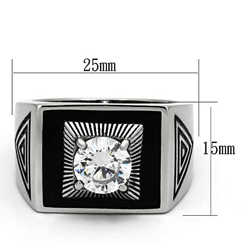 Men Stainless Steel Cubic Zirconia Rings TK1053