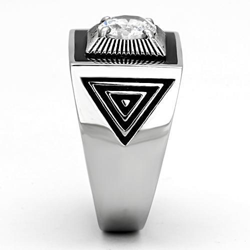 Men Stainless Steel Cubic Zirconia Rings TK1053