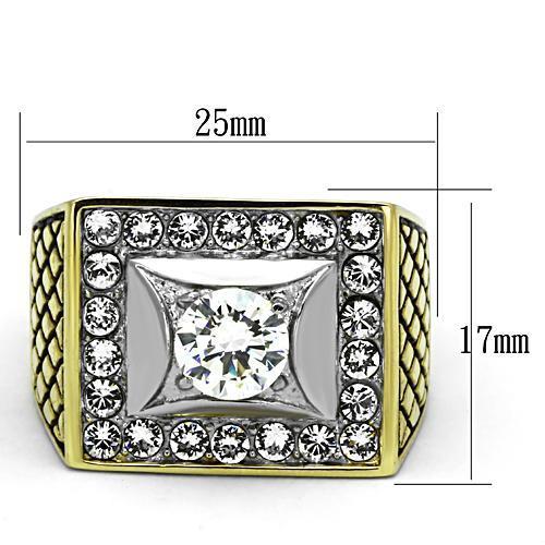 Men Stainless Steel Cubic Zirconia Rings TK1061