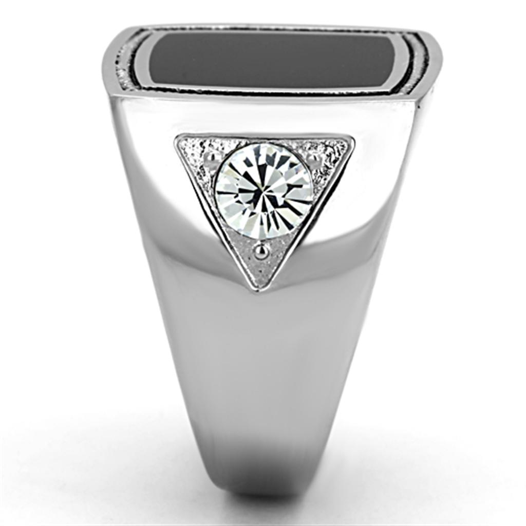 TK1182 - High polished (no plating) Stainless Steel Ring with Top