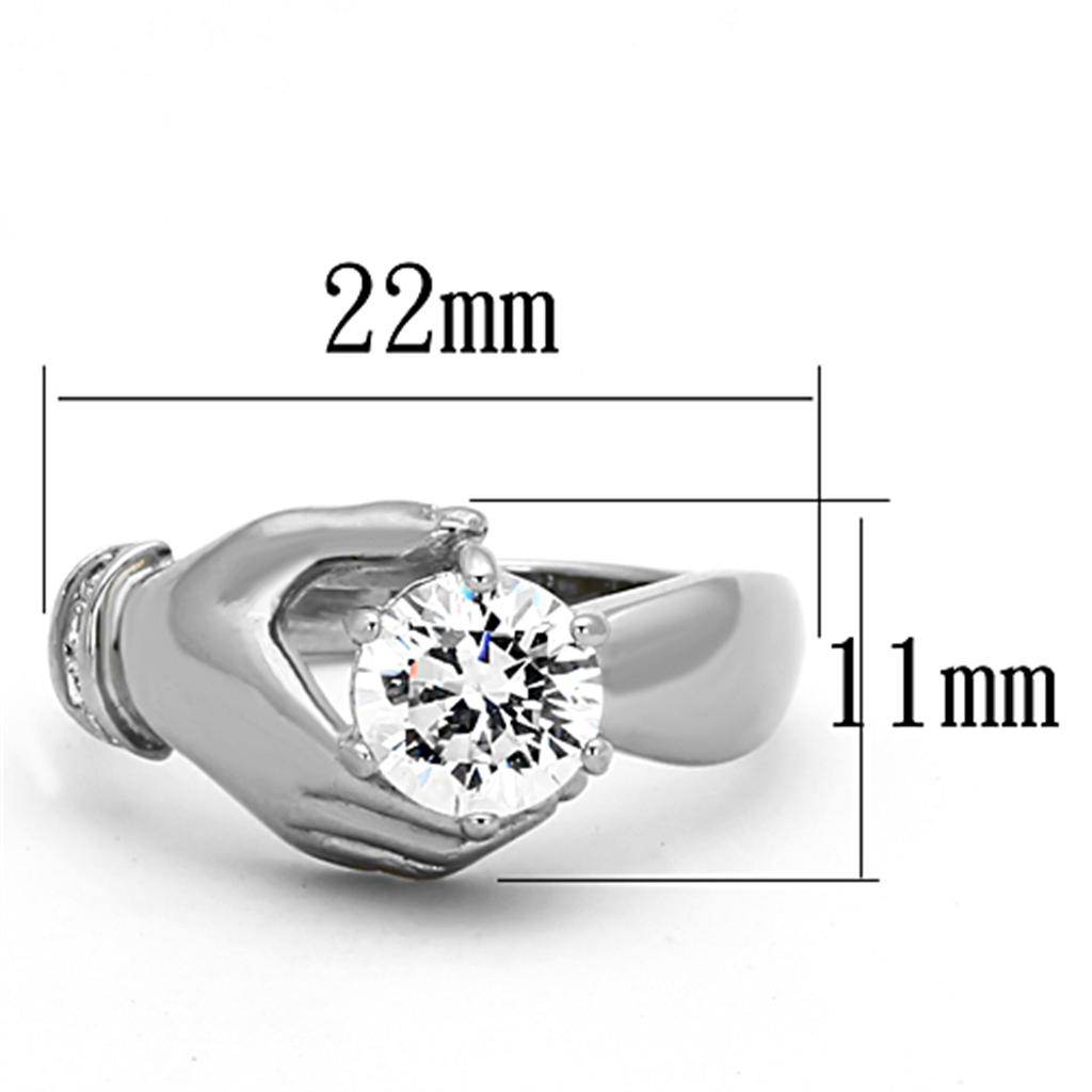 Women Stainless Steel Cubic Zirconia Rings TK1230