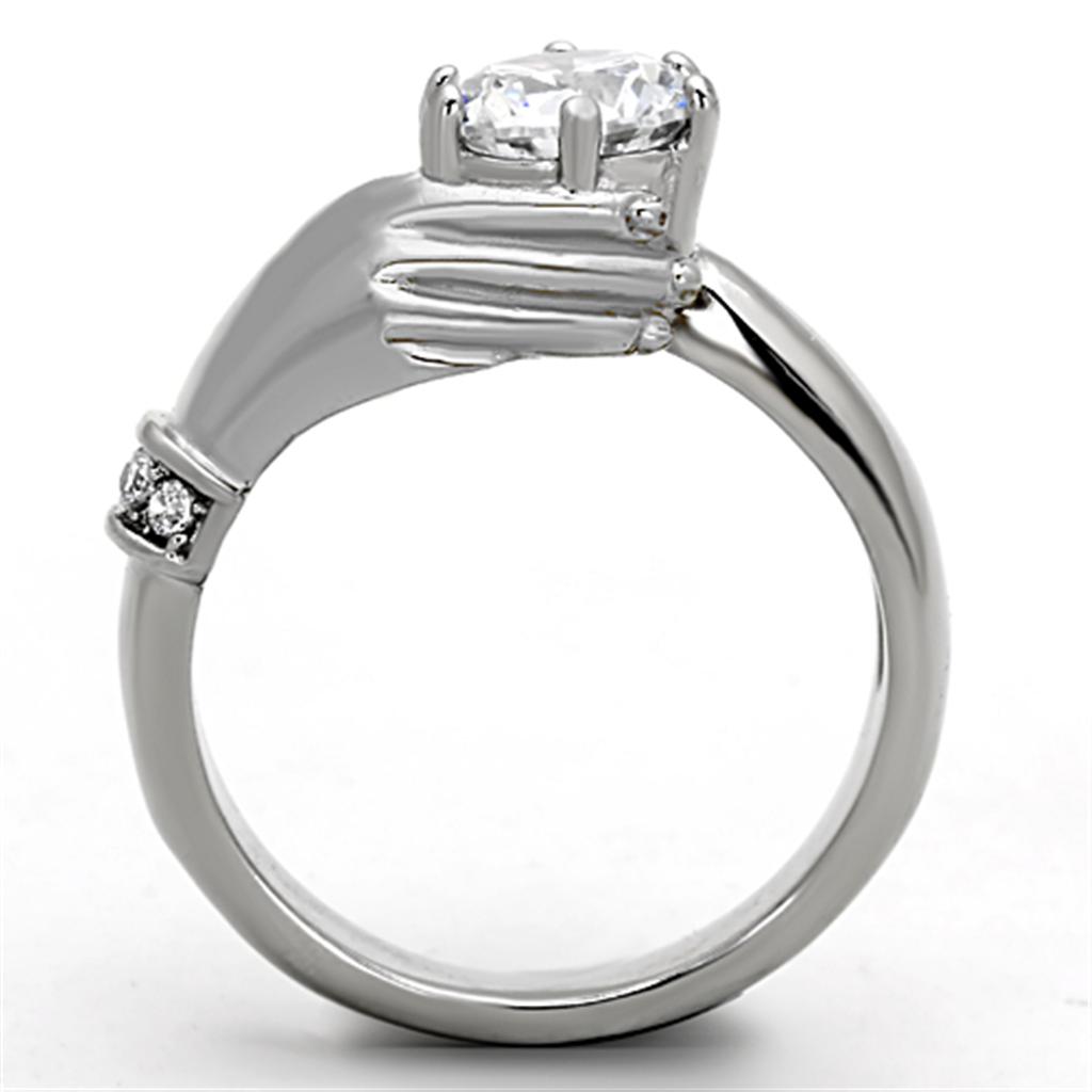 Women Stainless Steel Cubic Zirconia Rings TK1230