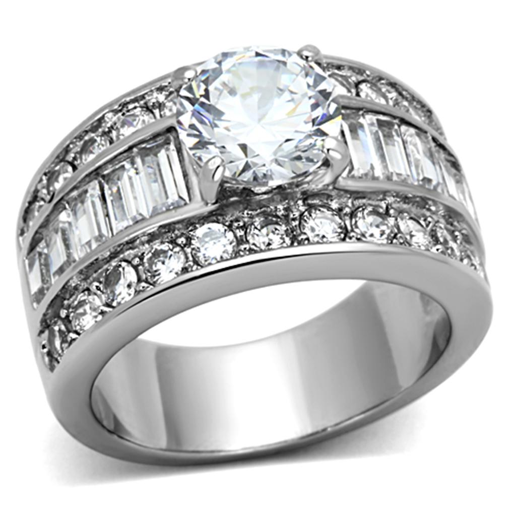 Women Stainless Steel Cubic Zirconia Rings TK1232