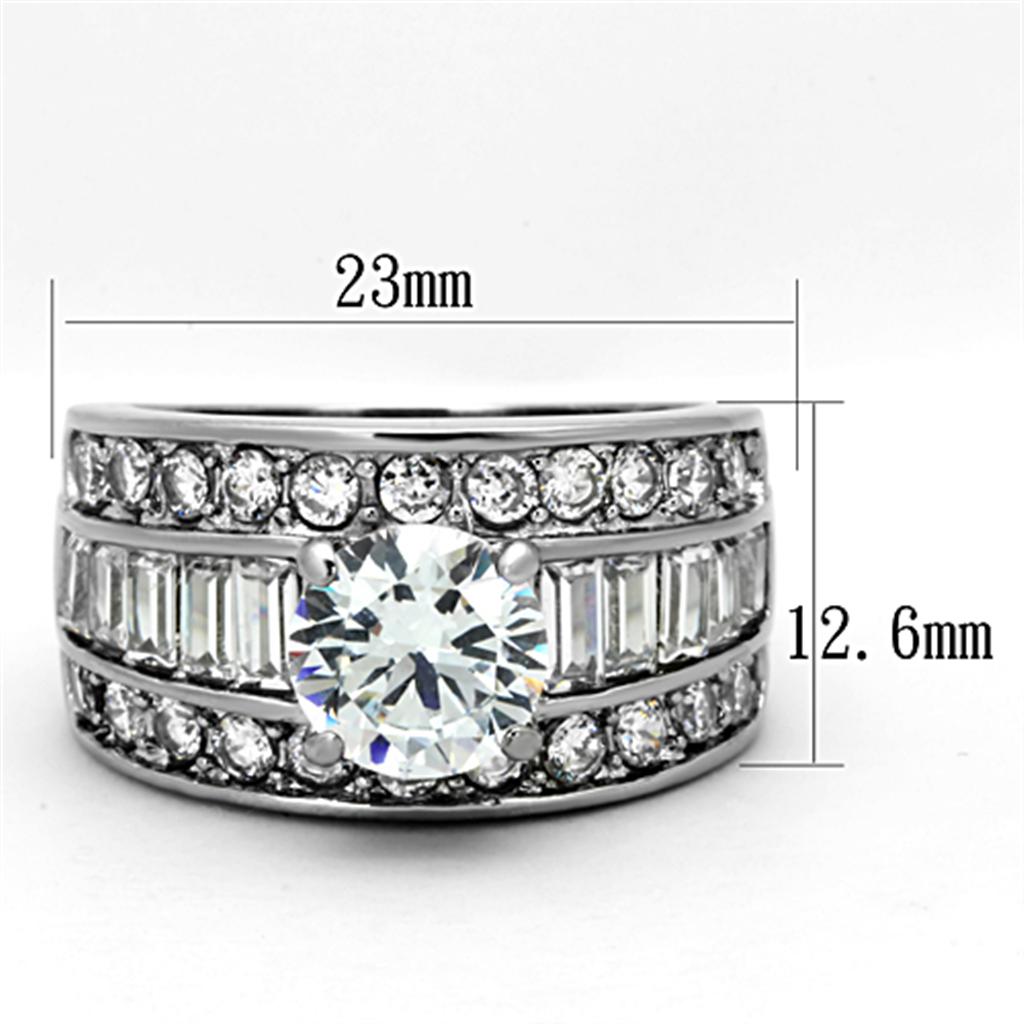 Women Stainless Steel Cubic Zirconia Rings TK1232