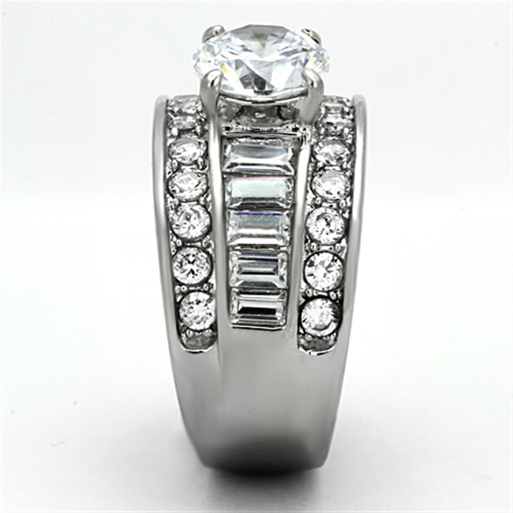 Women Stainless Steel Cubic Zirconia Rings TK1232