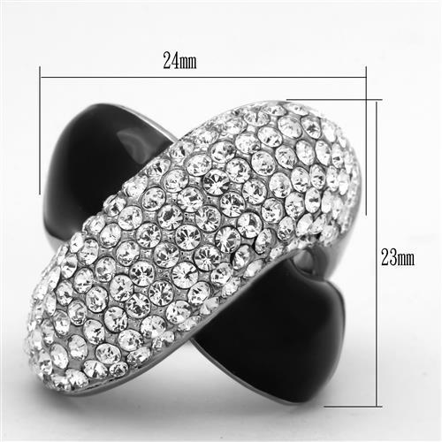 Women Stainless Steel Synthetic Crystal Rings