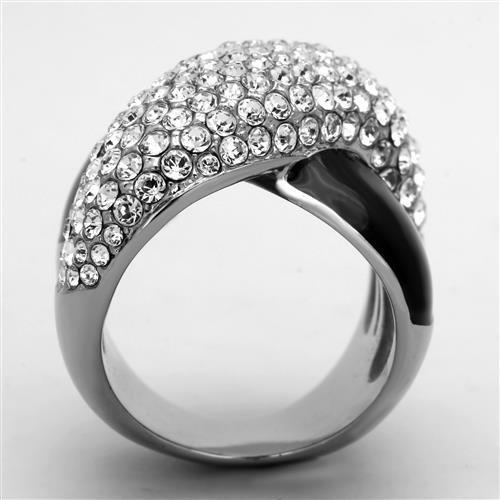 Women Stainless Steel Synthetic Crystal Rings