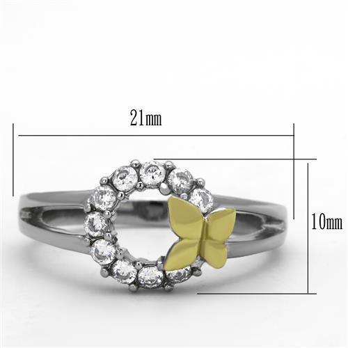 Women Stainless Steel Cubic Zirconia Rings TK1434