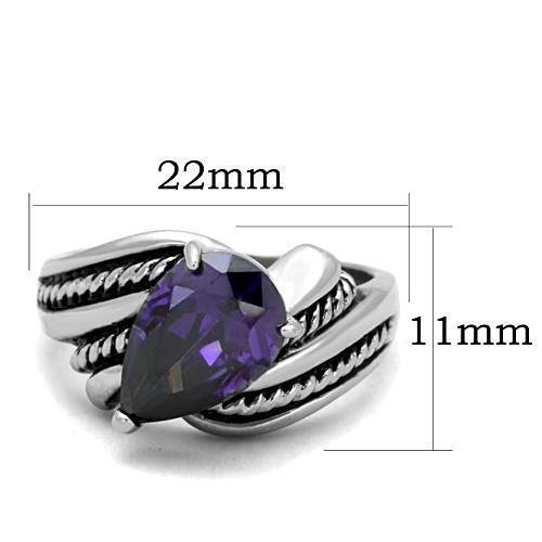 Women Stainless Steel Cubic Zirconia Rings TK1515