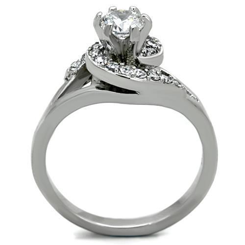 Women Stainless Steel Cubic Zirconia Rings TK1529