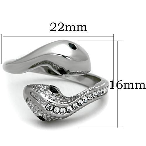 TK1532 - High polished (no plating) Stainless Steel Ring with Top