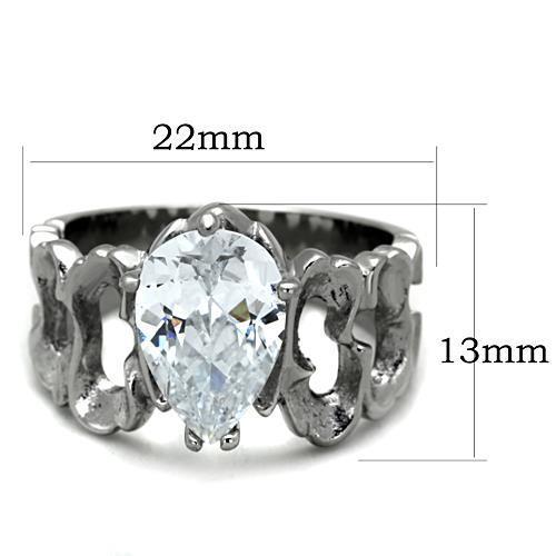 Women Stainless Steel Cubic Zirconia Rings TK1534