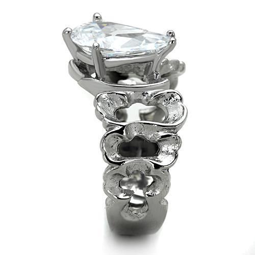 Women Stainless Steel Cubic Zirconia Rings TK1534