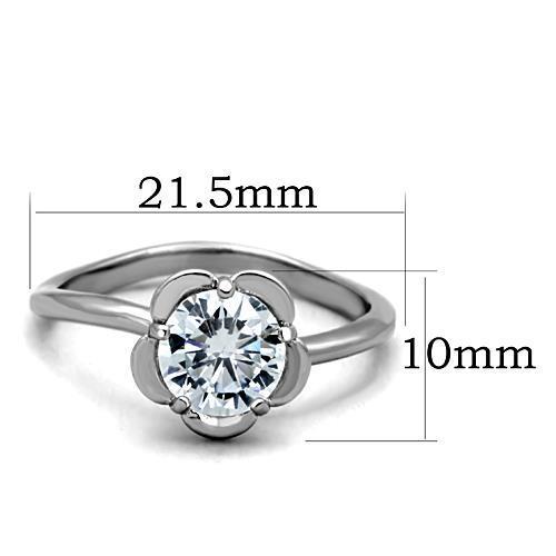 Women Stainless Steel Cubic Zirconia Rings TK1540