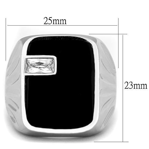 Men Stainless Steel Cubic Zirconia Rings TK1598