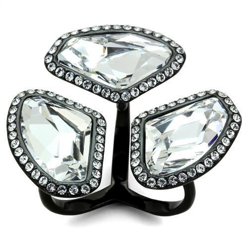 Women Stainless Steel Synthetic Crystal Rings