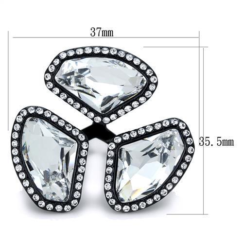 Women Stainless Steel Synthetic Crystal Rings