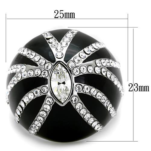 TK1679 - High polished (no plating) Stainless Steel Ring with Top