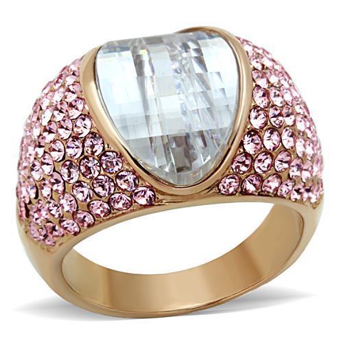 Women Stainless Steel Cubic Zirconia Rings TK1692