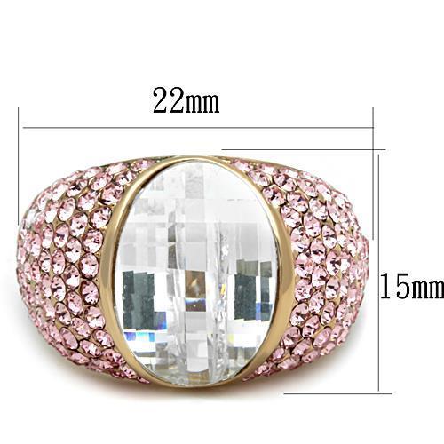 Women Stainless Steel Cubic Zirconia Rings TK1692