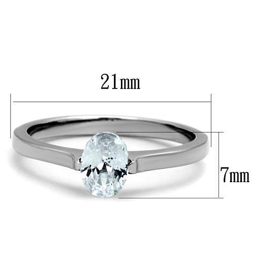 Women Stainless Steel Cubic Zirconia Rings TK1762