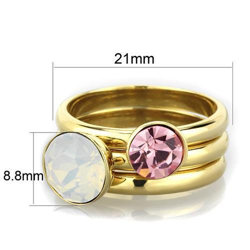 Women Stainless Steel Synthetic Crystal Rings