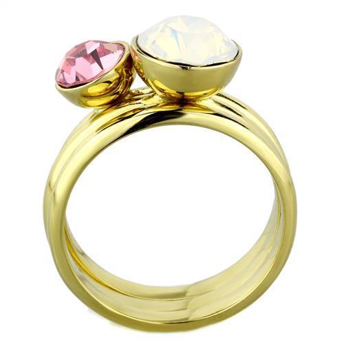 Women Stainless Steel Synthetic Crystal Rings