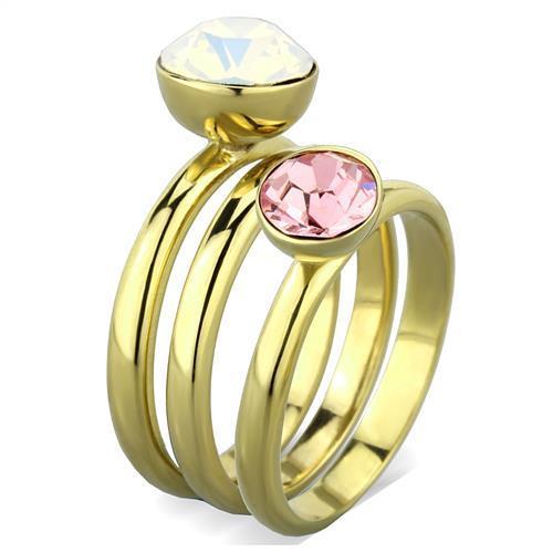 Women Stainless Steel Synthetic Crystal Rings