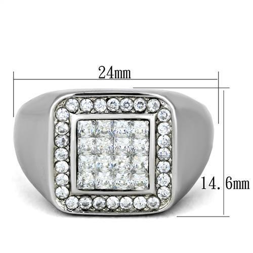 Men Stainless Steel Cubic Zirconia Rings TK1802