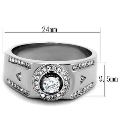 Men Stainless Steel Cubic Zirconia Rings TK1819