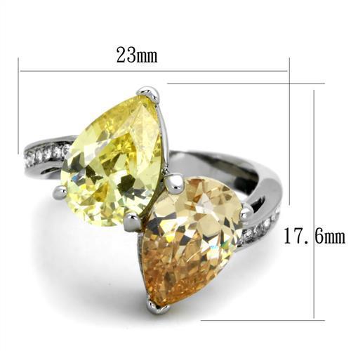 Women Stainless Steel Cubic Zirconia Rings TK1820