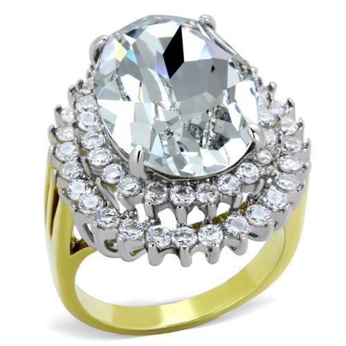 Women Stainless Steel Synthetic Crystal Rings