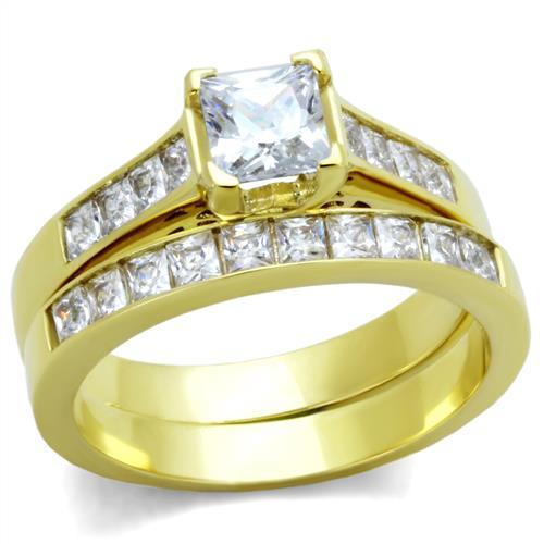 Women Stainless Steel Cubic Zirconia Rings TK1895