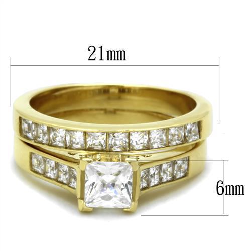 Women Stainless Steel Cubic Zirconia Rings TK1895