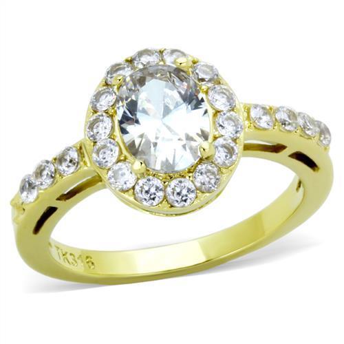 Women Stainless Steel Cubic Zirconia Rings TK1901