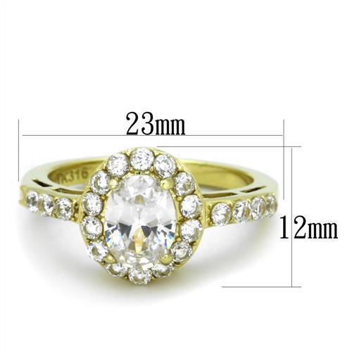 Women Stainless Steel Cubic Zirconia Rings TK1901